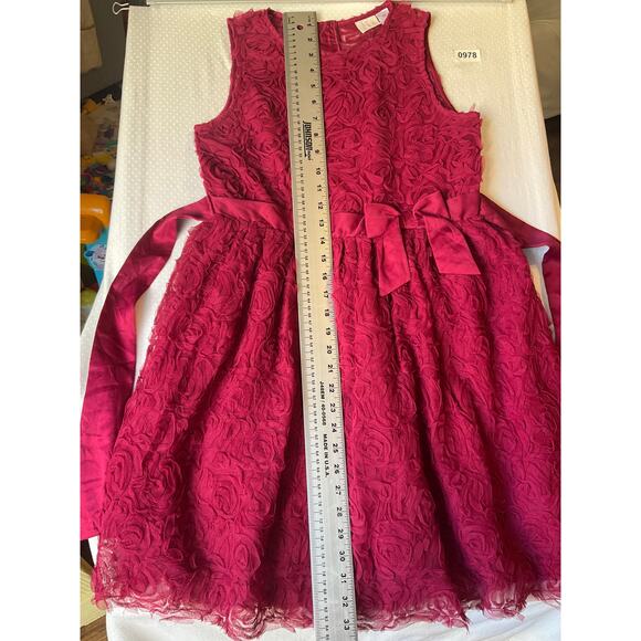 CRB Youth Girl Rose Dress size 16 Deep Pink Sleeveless Knee Length Princess - Picture 6 of 11